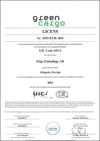 Green Cargo licens för Edge Emballage